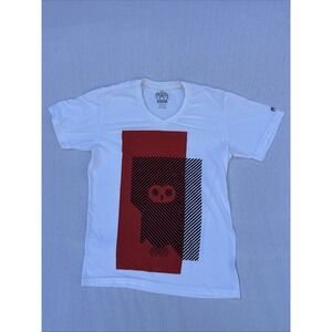 Arka Red Mens T-Shirt White Size S Anarchy Puppet Society 100% Cotton Streetwear